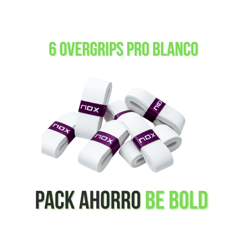Pack 6 Overgrips NOX Pro Blanco | Be Bold